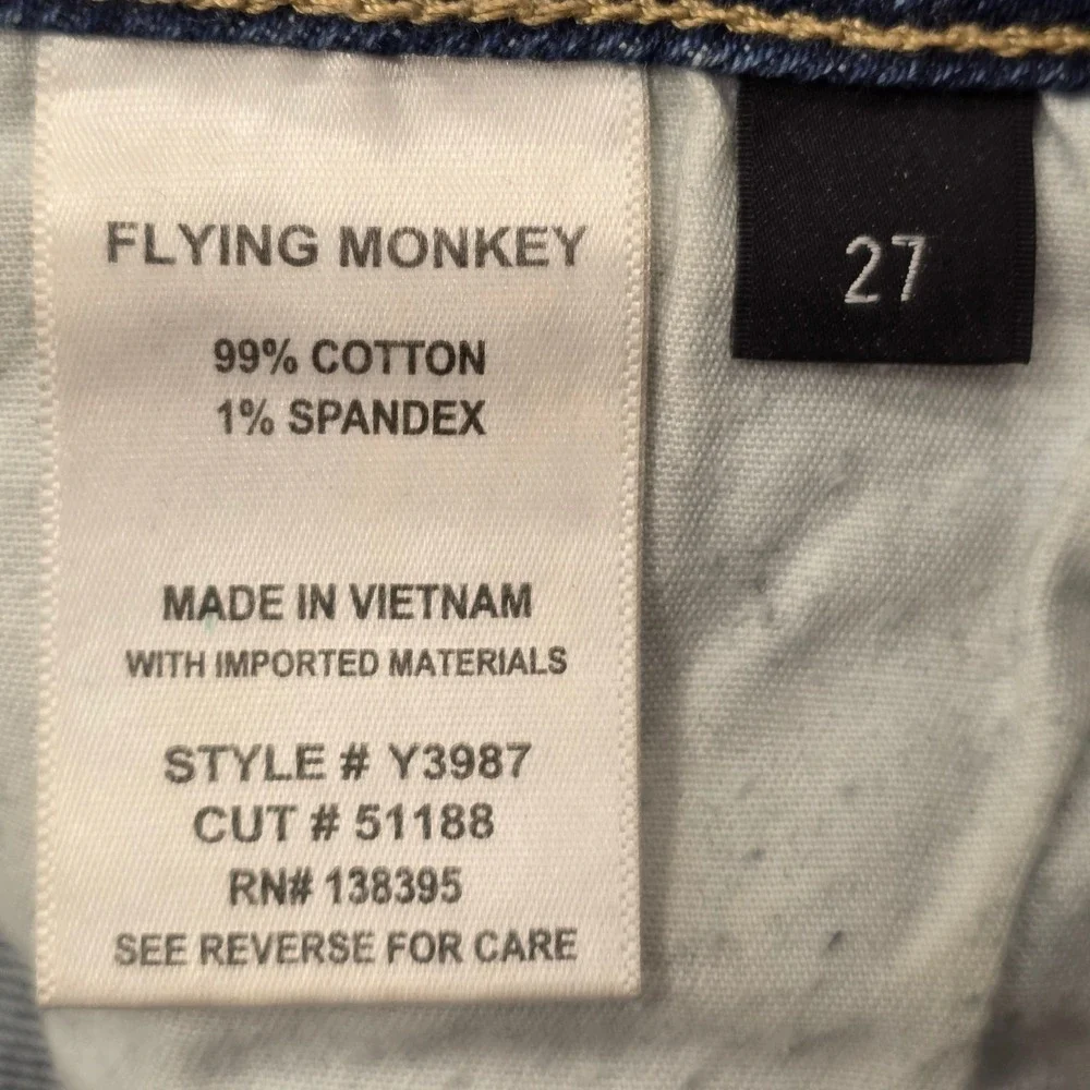 FLYING MONKEY Womens Size 27 Blue‎ Wash Denim Jeans Style Y3987